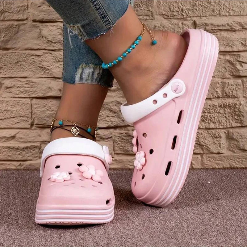 Fashion Sandals Waterproof Slippers Women Shoes Summer Outdoor Slides Soft Sole Garden Shoes Indoor Nursing Clogs Sandals