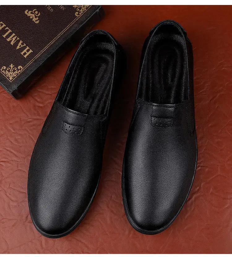 Men's Casual Business Leather Shoes Fashion Soft Bottom Oxfords Male Wedding Party Office Business Shoes Slip-on Outdoor Flats