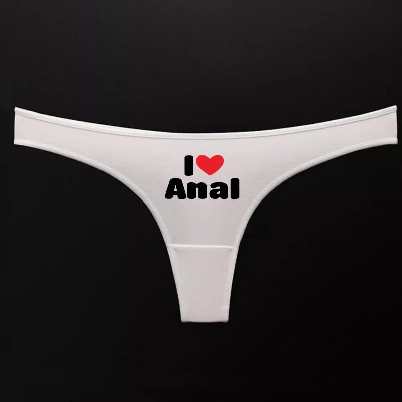 I LOVE ANAL Female Lingerie Girls G String Red Cotton Underwear for Womens Soft Seamless Invisible Breathable Sport Underpant