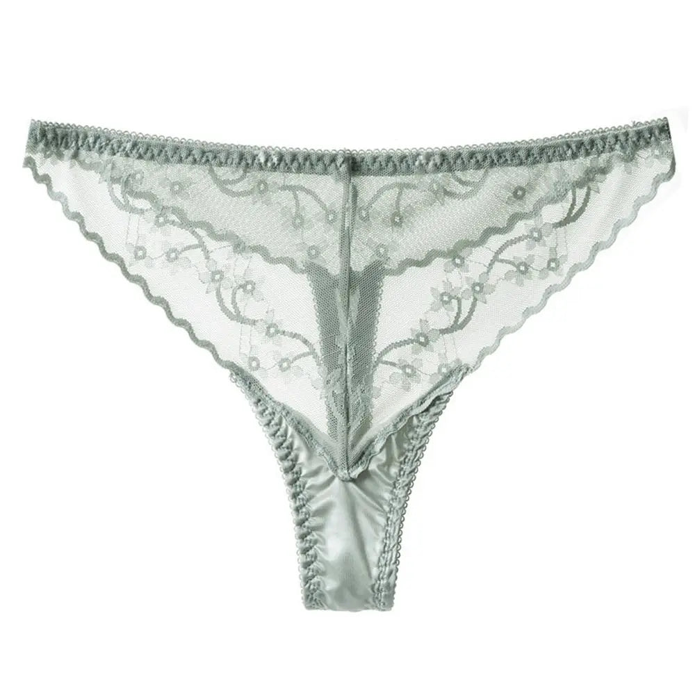 Breathable Seamless Fashion Design Ice Silk Fitness Girls Korean Style Underwear Women  Lingerie Low-Waist Thong Lace Panties
