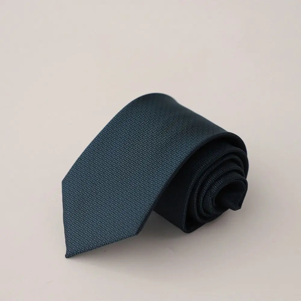 8cm Width Striped Neck Ties Solid Color Trendy Gentlemen Mens Necktie Black Gray Elegant Men's Wedding Tie Clothing Accessories