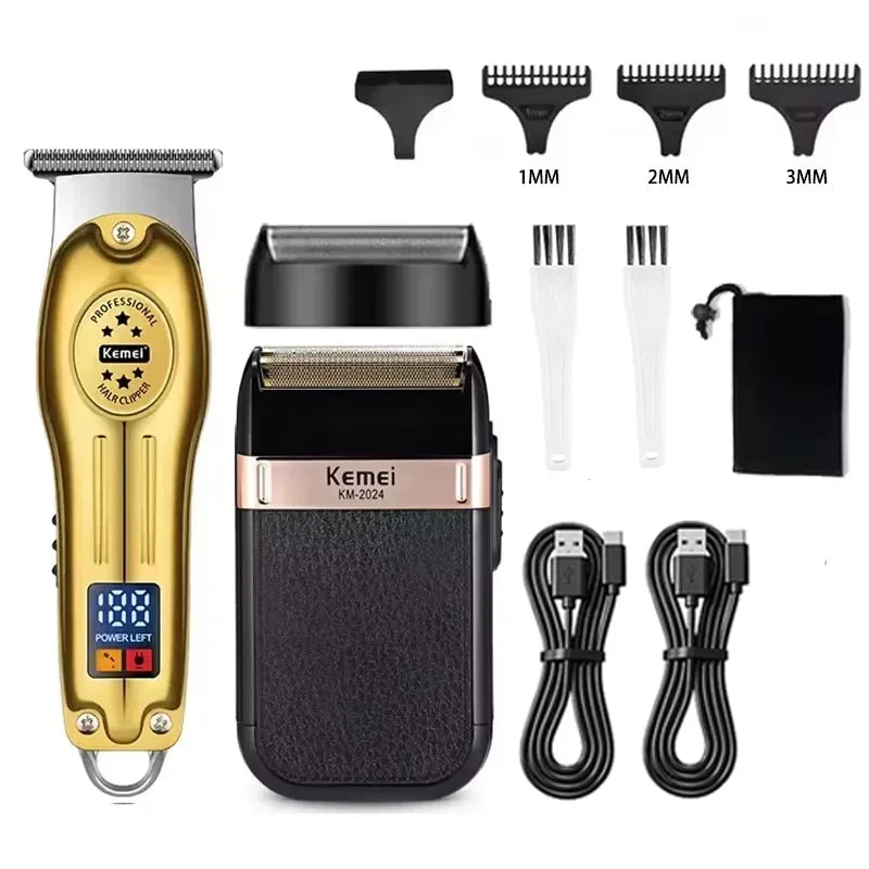 Kemei Hair Clippers Beard Clipper Rechargeable Men's Shaver Electric Hair Trimmer Kit Men KM-2628 KM-678 KM-2024 Hair Clipper