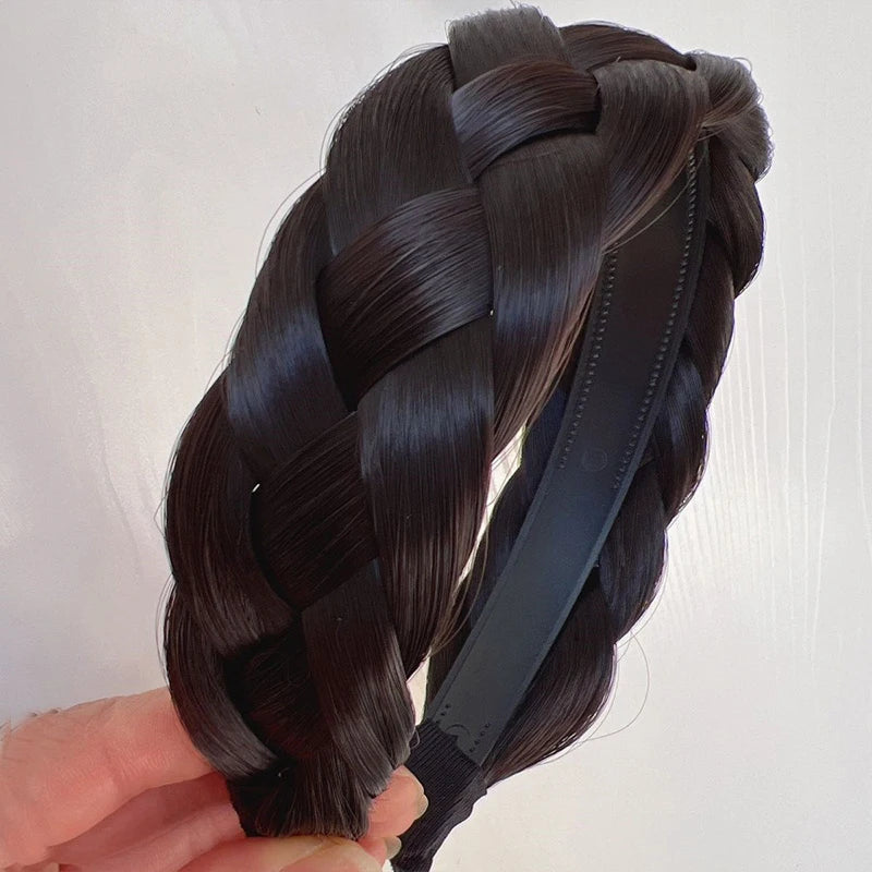 Twist Wig Headbands For Women Wide Braids Hairbands Handmade Head Hoop Hair Styling Headwear Accessories Gift