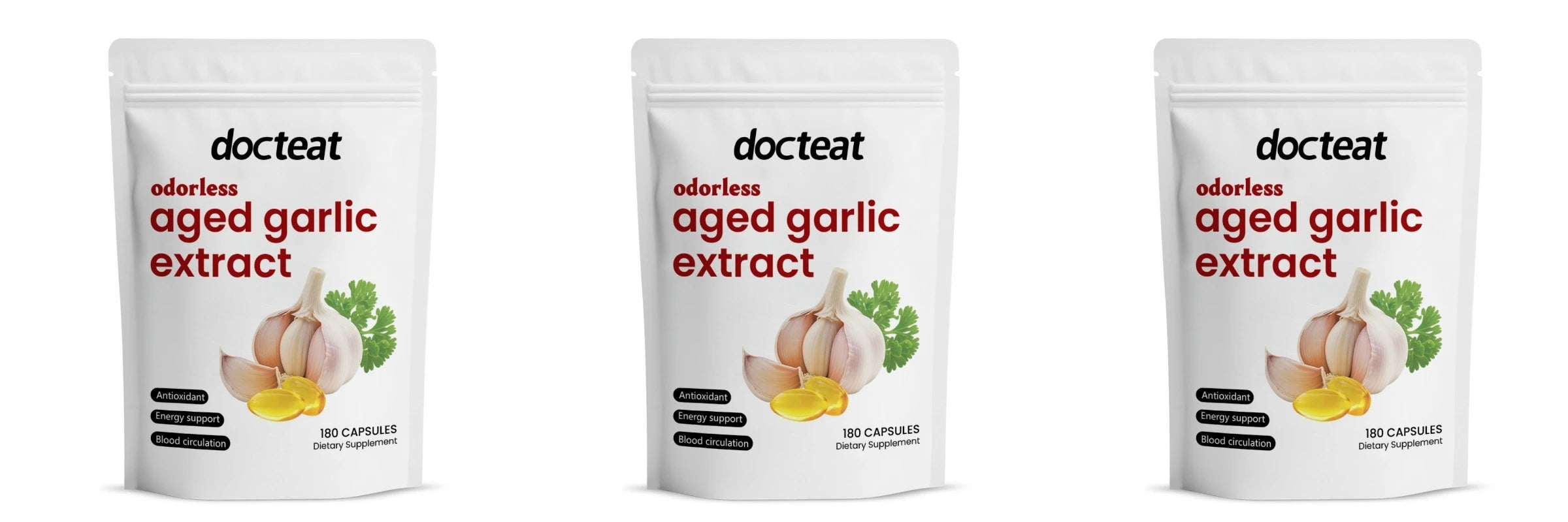 Odorless Aged Garlic Extract Capsules Antioxidant Support Energy & Immune Health Daily Dietary Supplement for Adults180 Capsules