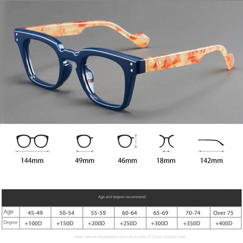 Men Square Reading Glasses Anti Blue Light Eyewear Trend Ultra-lightweight Round Frame Women Presbyopic Eyeglasses Frame Unisex