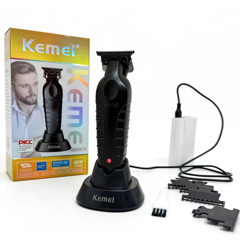 Kemei Electric Hair Clipper KM-2299D with Base Electric Thruster Charging USB Oil Head Carving Hair Clipper for Hair KM-2299