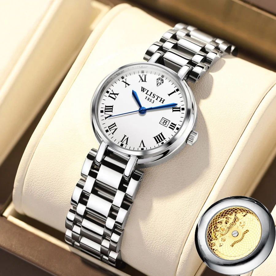 Watches for Women Stainless Steel Modern Hand Clock Female Gifts Luminous Waterproof Ladies Wristwatches for Women Montre Femme