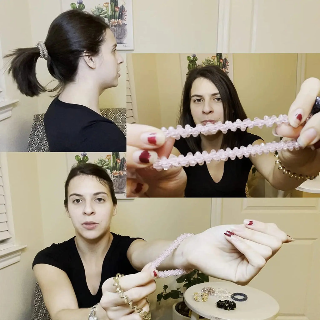 Crystal Beads Hair Ties for Women Vintage Ponytail Scrunchies Elastic Hair Bands Glass Beaded Rubber Hair Rope Accessories