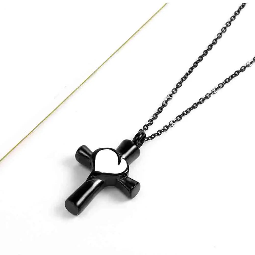 Cremation Jewelry Cross Urn Necklaces for Ashes for Women for Men Cross Memorial Keepsake Urn Pendant