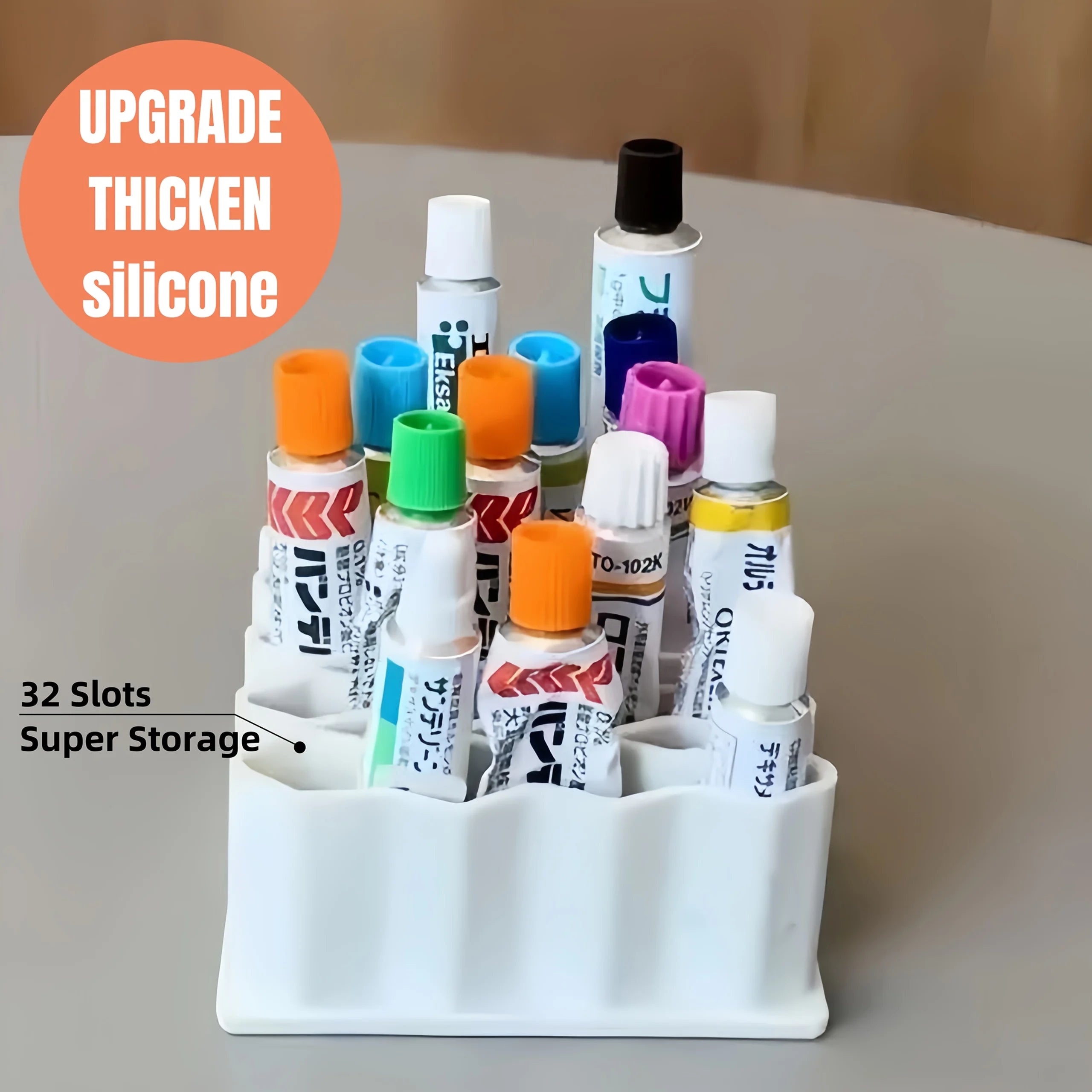 1pc 32-Slot Ointment Organizer | Medicine Storage Compartments, Multi-Use Holder for Medicine Cabinet Wall, Countertop, Vanity