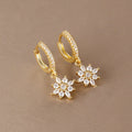 Luxury Stainless Steel Star Dangle Earrings For Women Sparkling Zircons Geometric Ear Piercing Earring Fashion Jewelry aretes