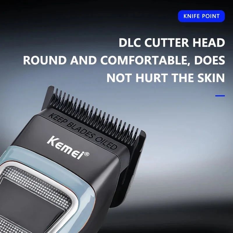 Kemei Professional Barber Hair Clippers Rechargeable Cordless Powerful Trimmer Men Electric Hair Cutting Machine Grooming Kit