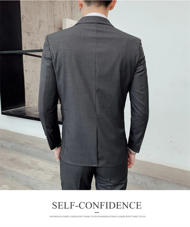 Suits for Men - 3 Pieces - New Fabrics - Fashionable Business Gentleman - Slim Fit - Wedding  Professional Business Formal Dress