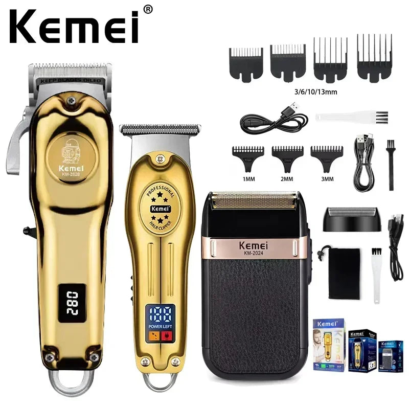 Kemei Hair Clippers Beard Clipper Rechargeable Men's Shaver Electric Hair Trimmer Kit Men KM-2628 KM-678 KM-2024 Hair Clipper
