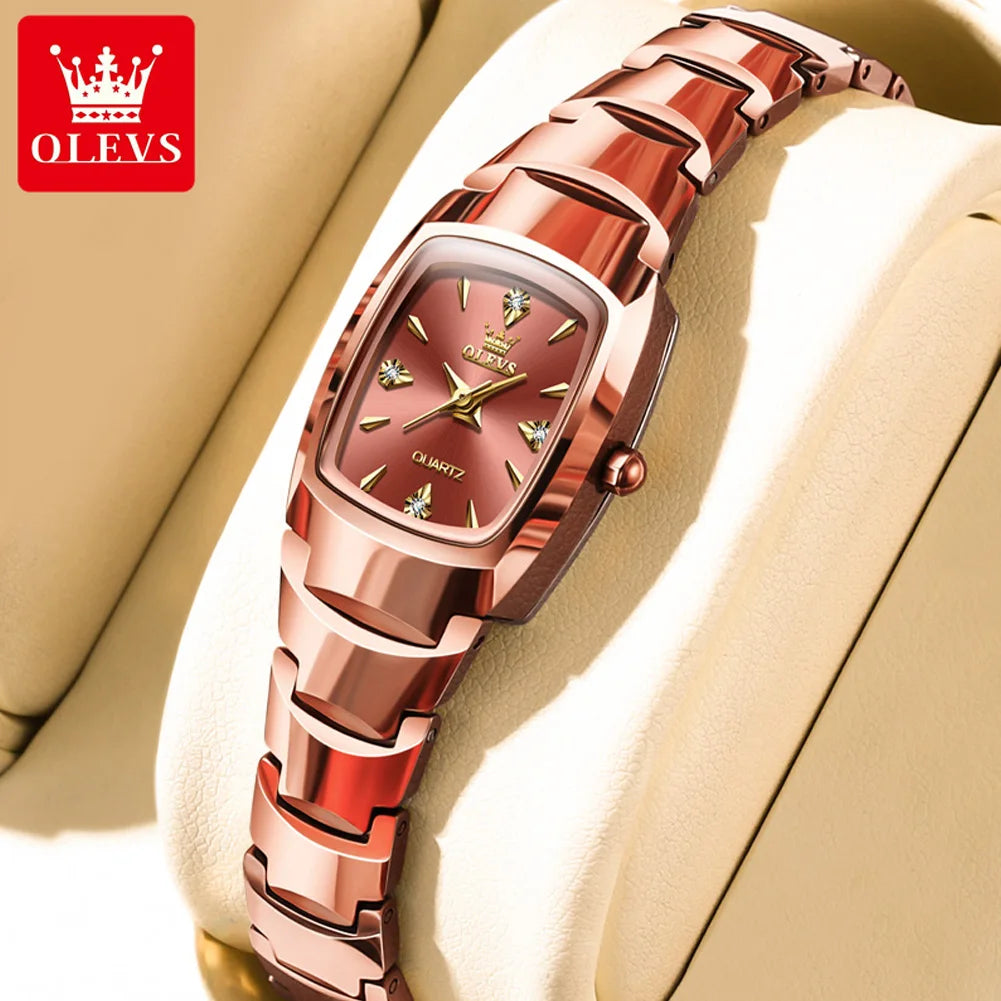 OLEVS 7006 Women's Watches Top Brand Elegance Quartz Montres Femmes Waterproof Tungsten Steel Case Strap Luminous Date Watch