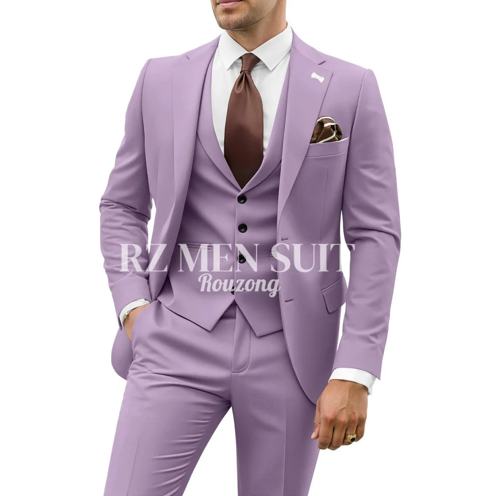 Mens Suit 3 Piece Suits for Men Slim Fit Wedding Groom Suit Men Blazer Vest Pant Suits for Prom Business Formal costumes hommes