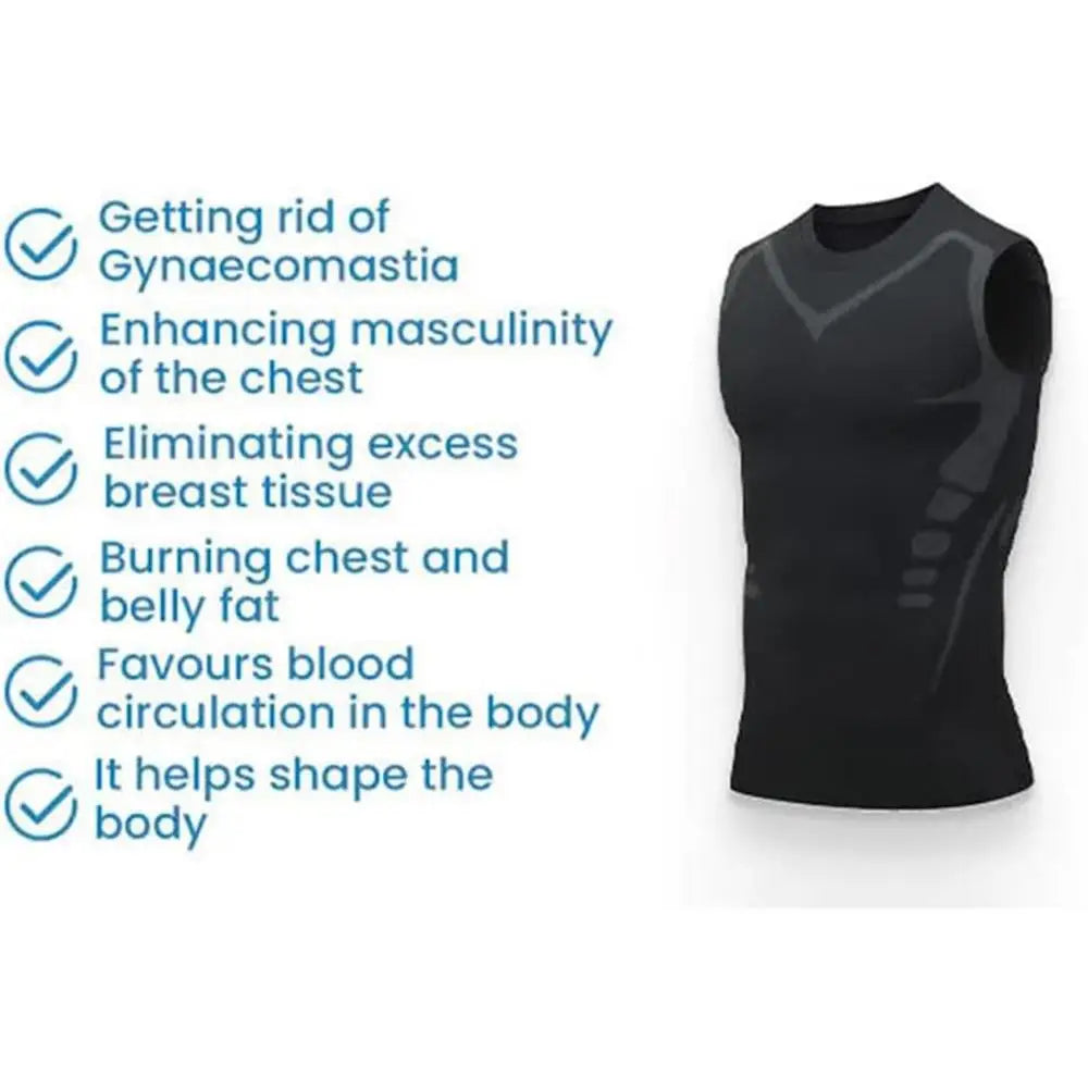 Ionic Shaping Vest Body Shaper Vest Compression Tank Top Men Slimming Tummy Vest Skin-friendly Tummy Control Sleeveless Shirts