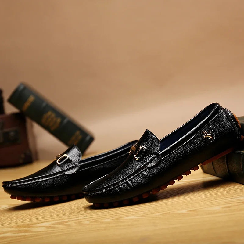 YRZL Shoes Men Handmade PU Leather Loafer Casual Driving Flats Slip-on Shoes Luxury Comfy Moccasins White Loafers Shoes for Men