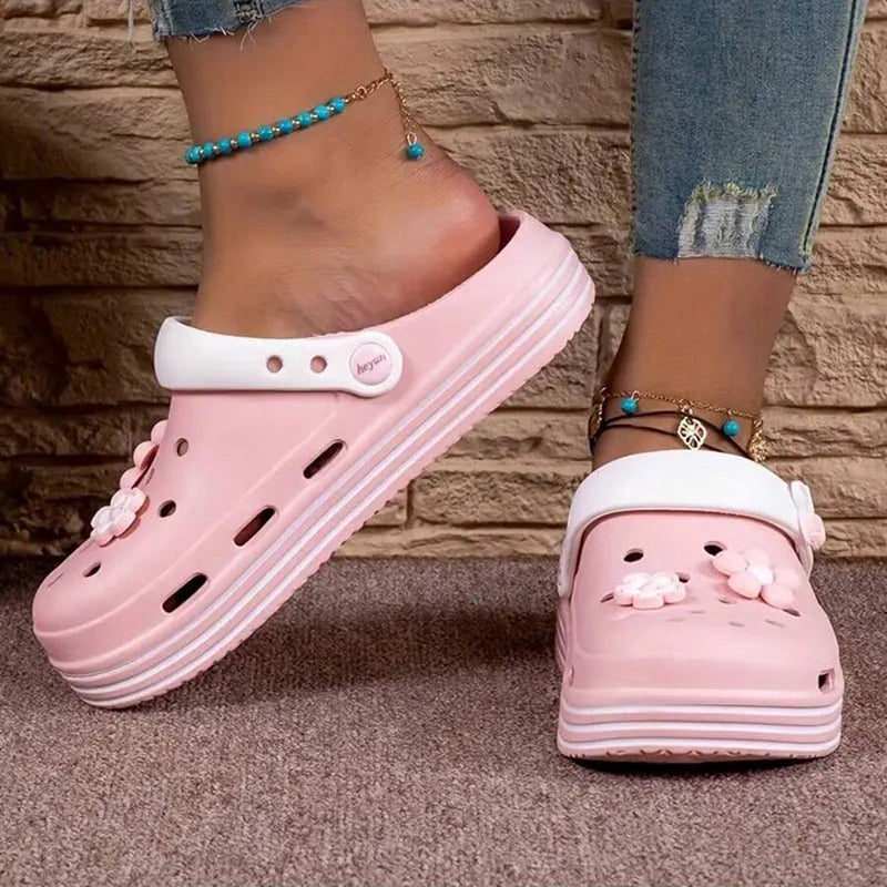 Fashion Sandals Waterproof Slippers Women Shoes Summer Outdoor Slides Soft Sole Garden Shoes Indoor Nursing Clogs Sandals