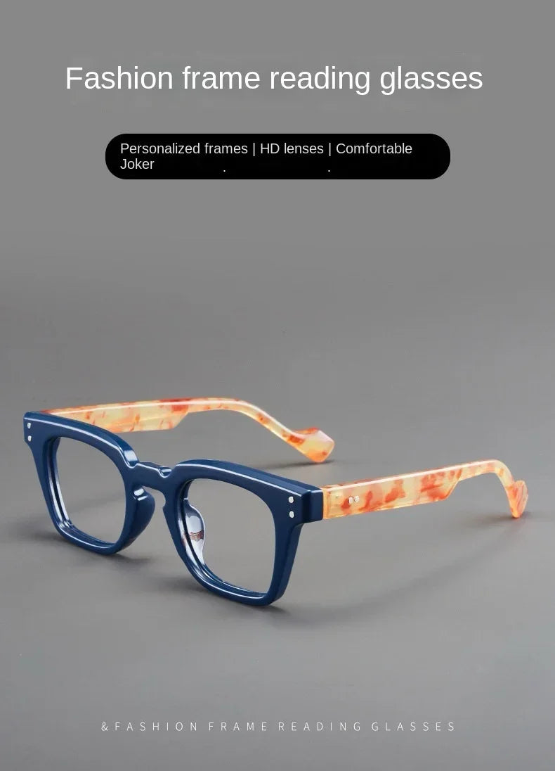 Men Square Reading Glasses Anti Blue Light Eyewear Trend Ultra-lightweight Round Frame Women Presbyopic Eyeglasses Frame Unisex