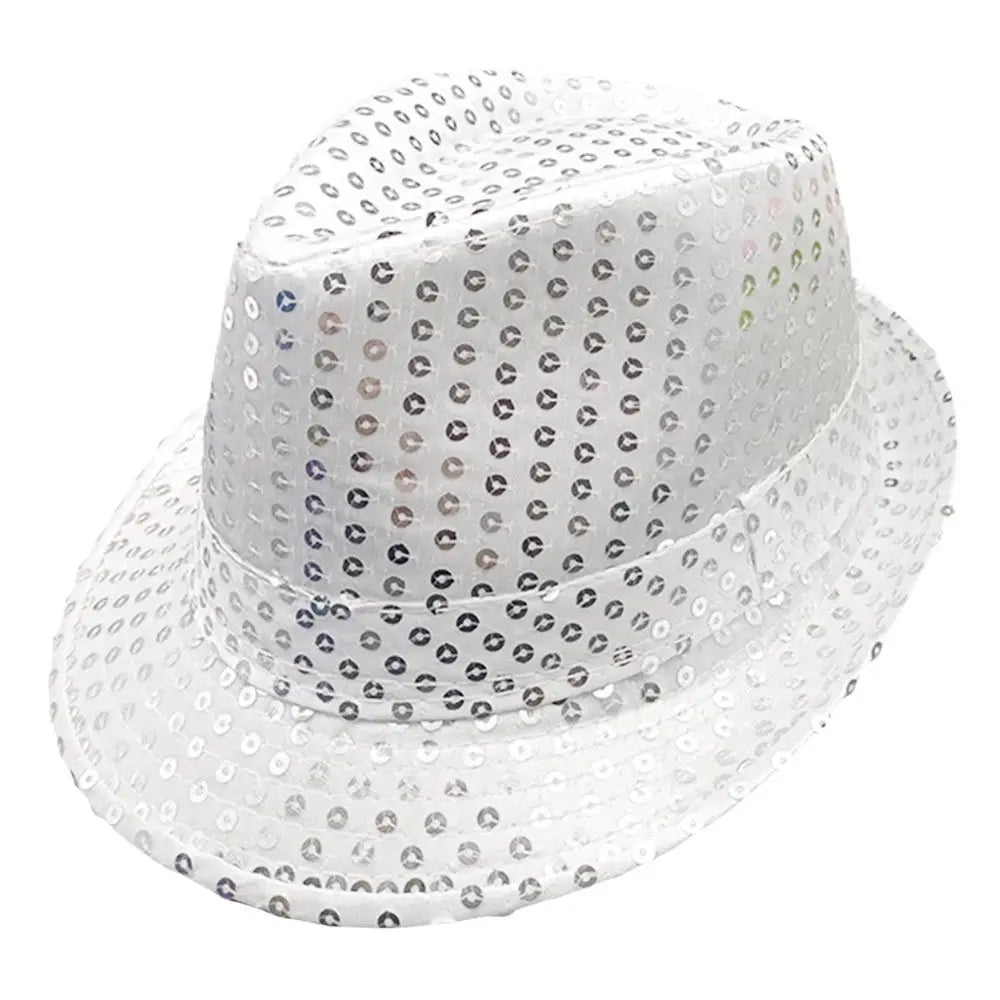 Men Women Jazz Hat Sequins Decorated Stage Dance Performance Cap Party Holiday Hat