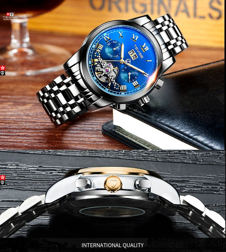 TEVISE Mechanical Watch for Man Top Brand Luxury Watch Stainles Steel Business Waterproof  Luminous Wristwatch