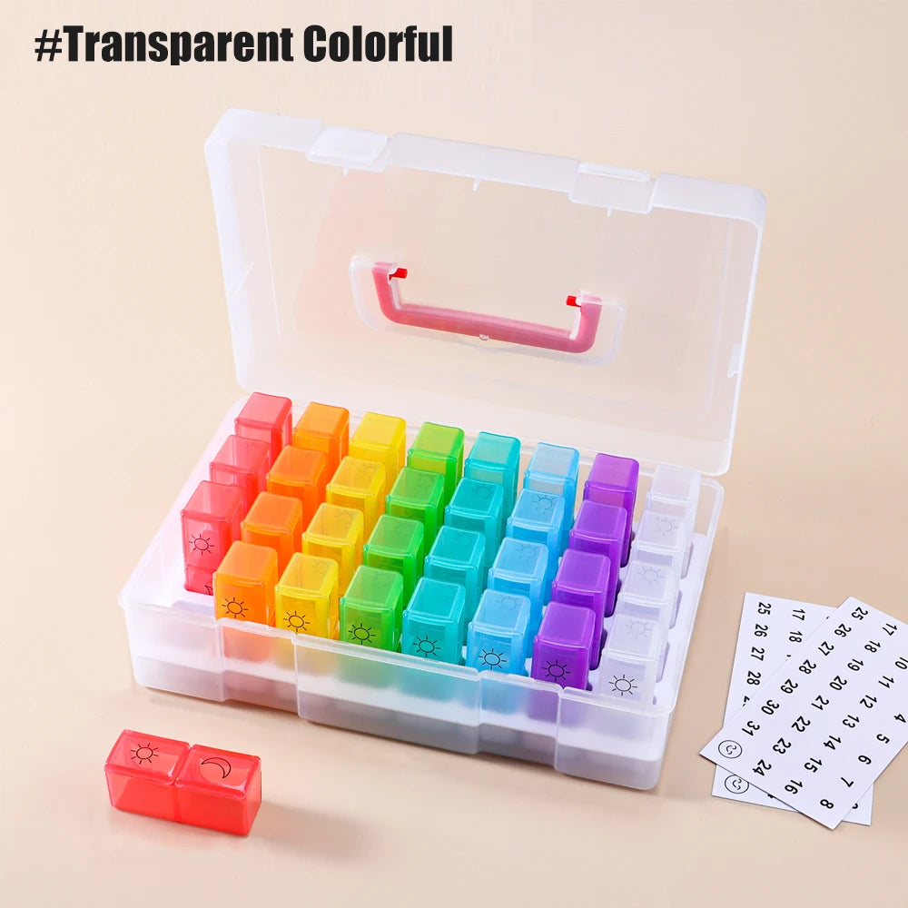 Monthly Pill Organizer 2 Times A Day - 30 Day Pill Box AM PM, One Month Medicine Organizer Twice Daily, Case To Hold Vitamins