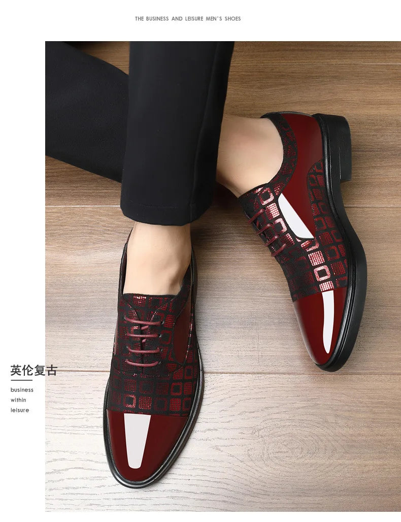 Luxury Dress Shoes for Men 2025 Spring Autumn Fashion Formal Suit Shoes Man Brand PU Leather Wedding Party Style Susiness Shoes