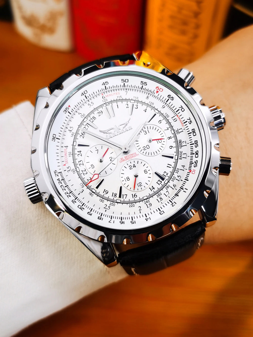JARAGAR Sports Mens Watches Top Brand Luxury Automatic Mechanical Watch for Men Leather Steel Strap Military Wristwatches Gifts