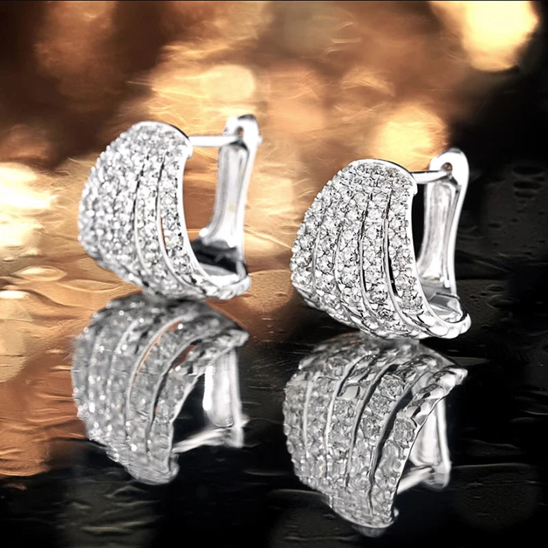 Huitan Trendy Claws Design Hoop Earrings for Women Silver Color/Gold Color Statement Female Ear Earrings Luxury Wedding Jewelry
