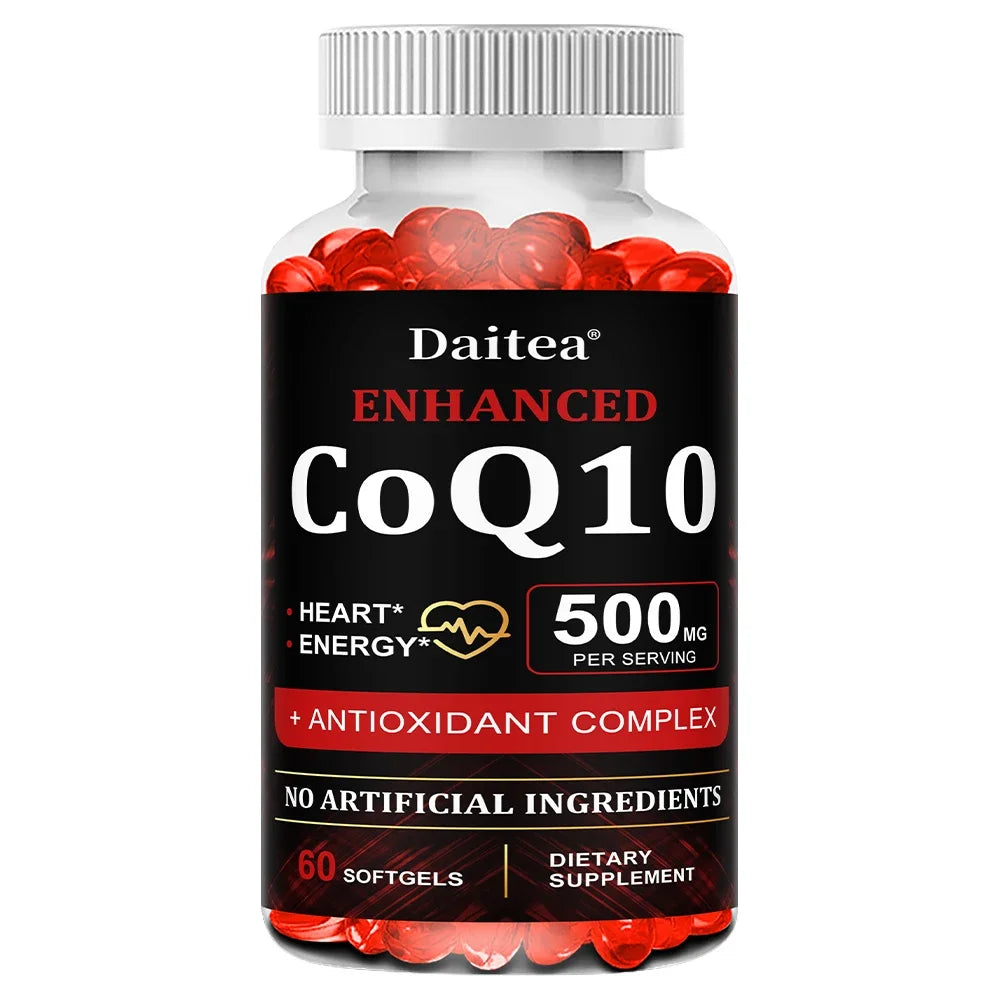 High Absorption CoQ10 500MG - for Heart Health&Energy Production - Enhanced CoQ10 Nutritional Supplements with Coenzyme Q10