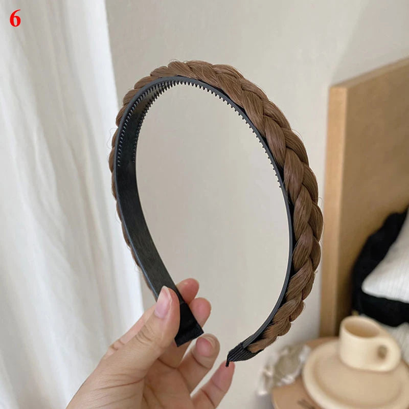 Twist Wig Headbands For Women Wide Braids Hairbands Handmade Head Hoop Hair Styling Headwear Accessories Gift