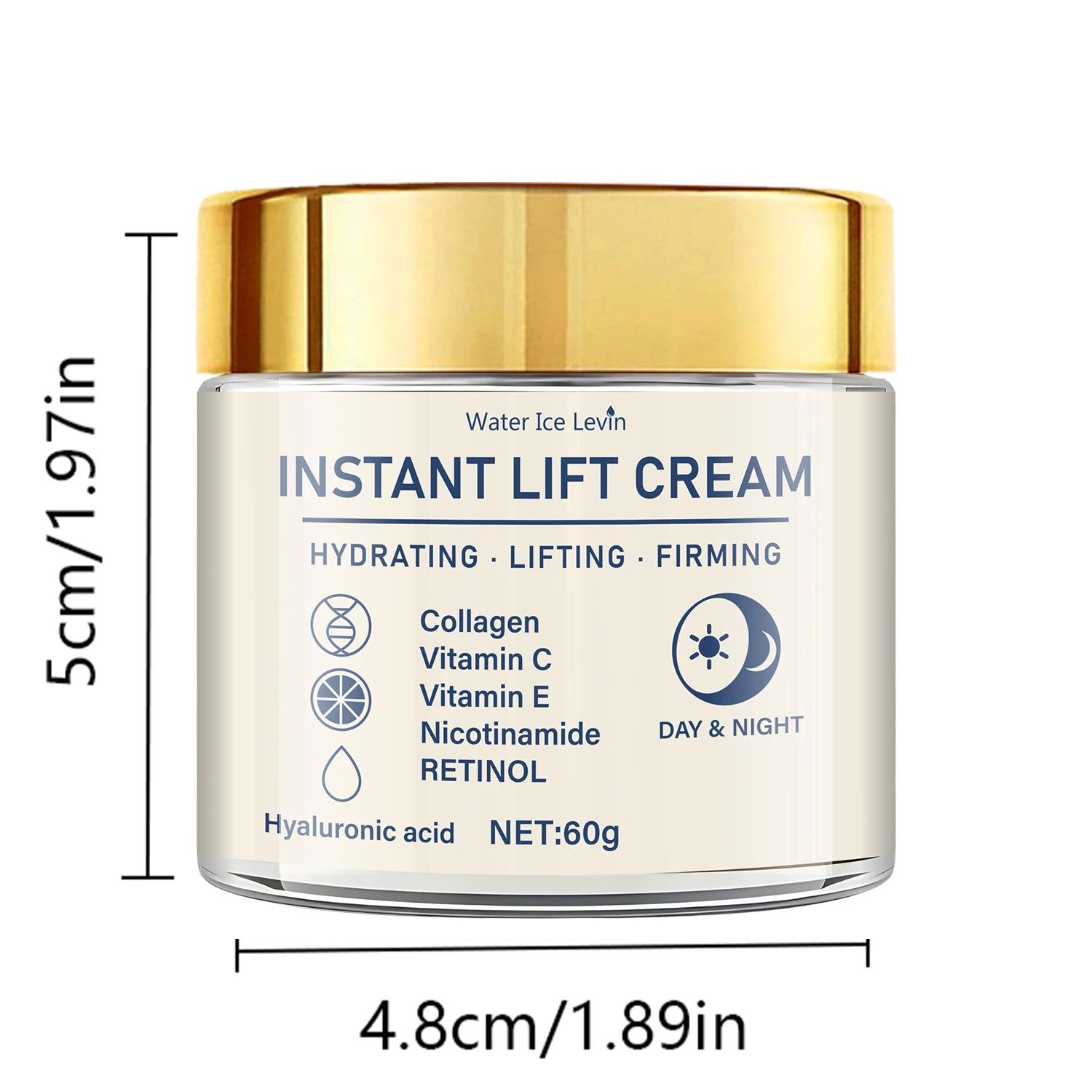 Facial Firming and Lifting Cream - Rich in Hyaluronic Acid and Retinol, Tightens and Lifts the Skin, Moisturizes the Skin, Suitable for All Skin Types, Daily Skincare Product