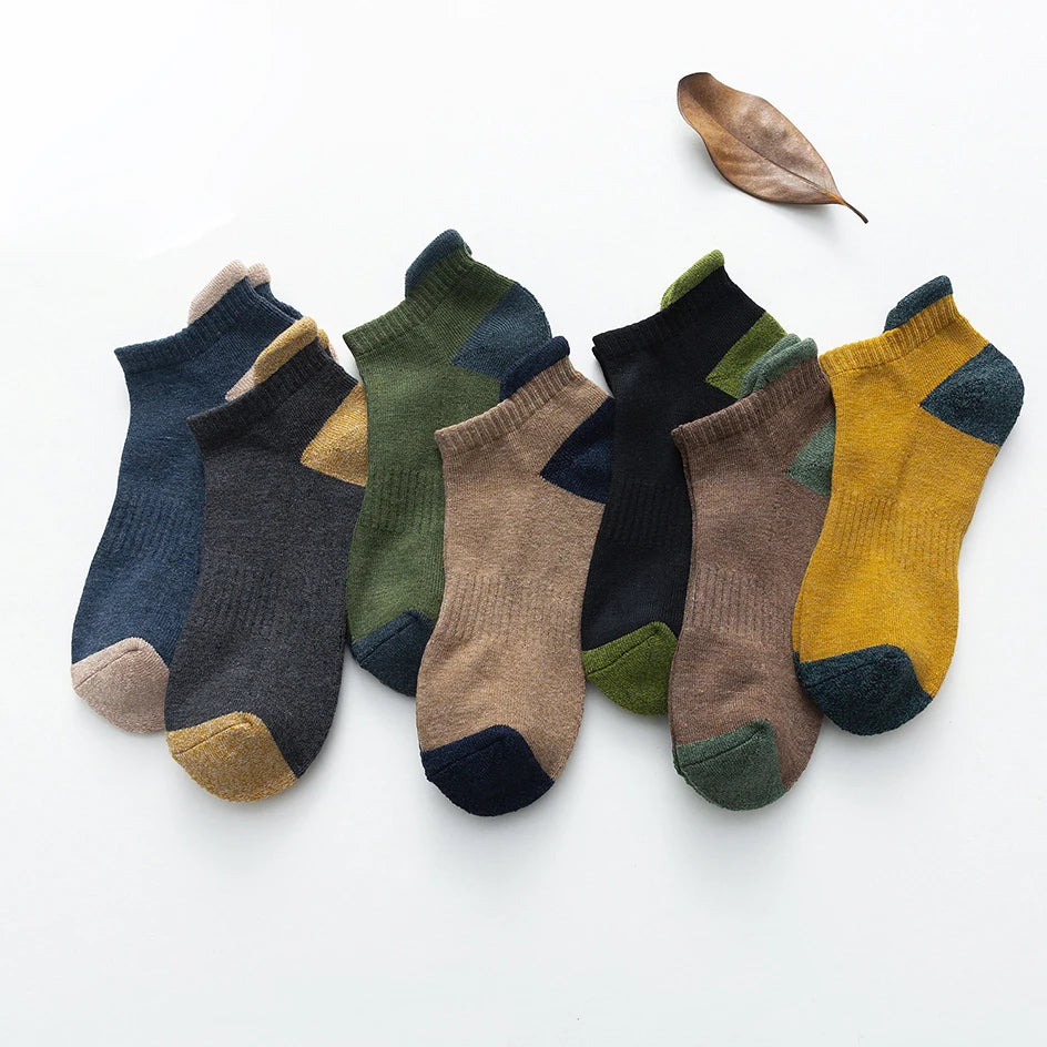 5 Pairs High Quality Cotton Men Short Socks Breathable Casual Spring Summer Crew Ankle Low-Cut Fashion Non-slip Sock for Male