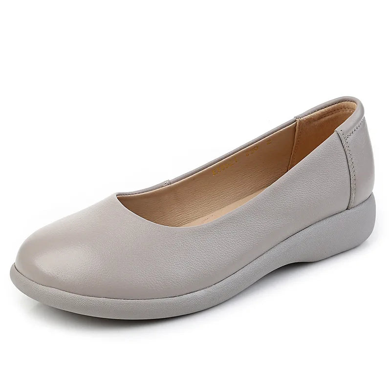 2025 Women Shoes Genuine Leather Spring New Dress Shoes Women Large Size Low Heels Office Lady Shoes