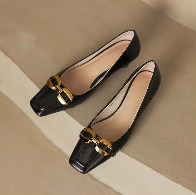 White Shoes For Women 2025 Yellow Ladies Summer Footwear Low Heel Elegant Luxury Leather Casual Black Office 39 Dress Trend A E