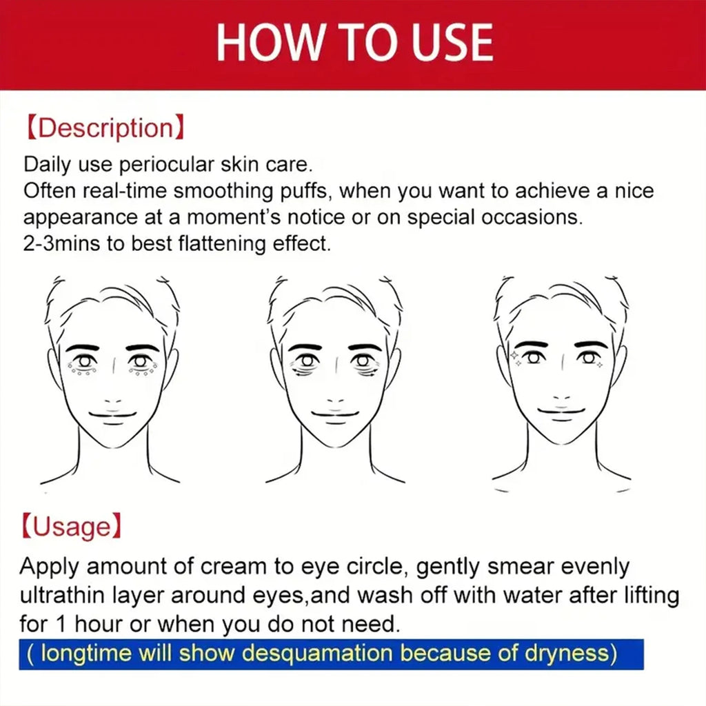 Instant Lift Eye Cream. For Men Women. Good Skin Ductility. Softens Smooths Tender Eye Area. Visible Firming. 20g Net.