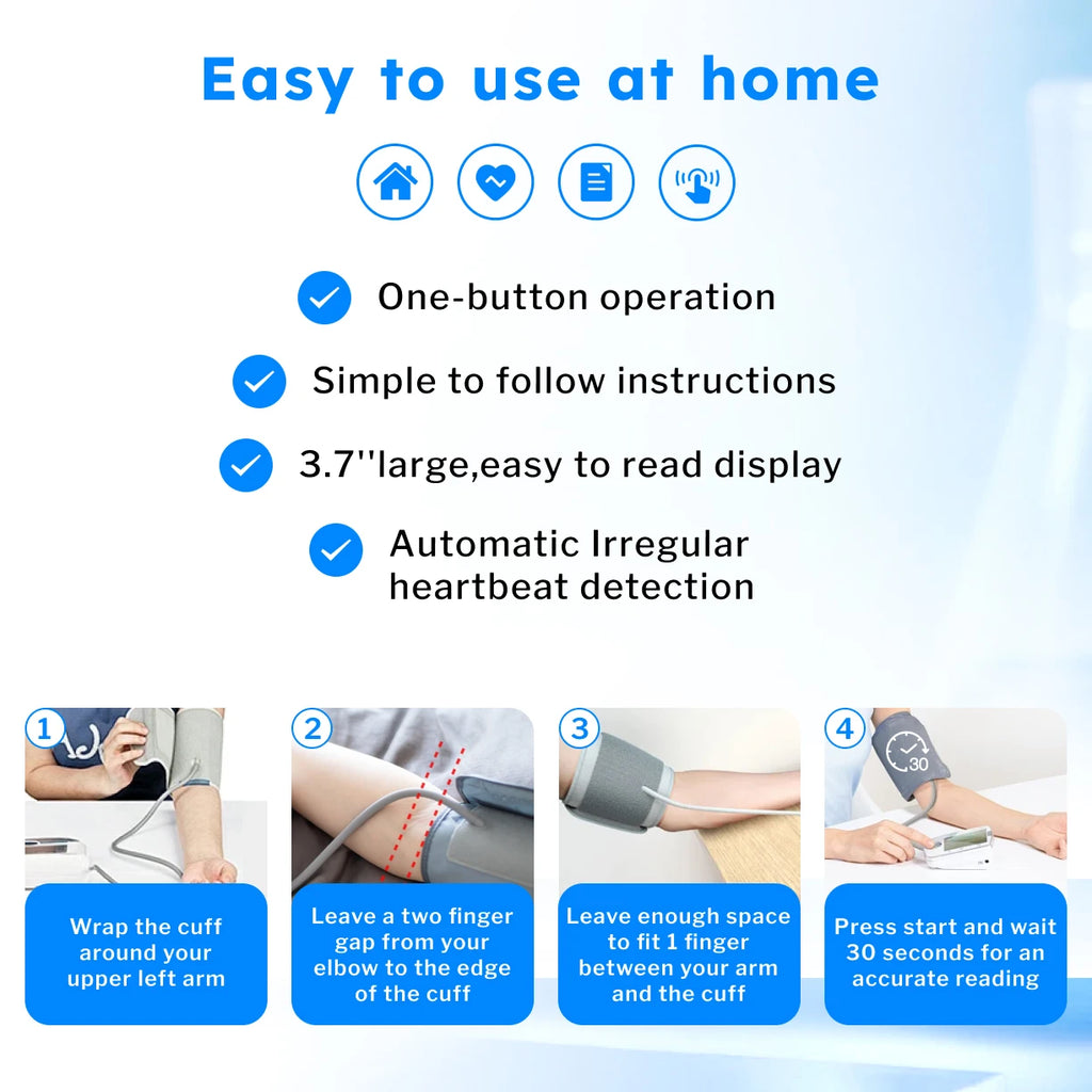 bioland 2008 Blood Pressure Monitor Tensiometer Upper Arm Automatic Digital BP Machine Heart Rate Monitor Backlight Blood Press