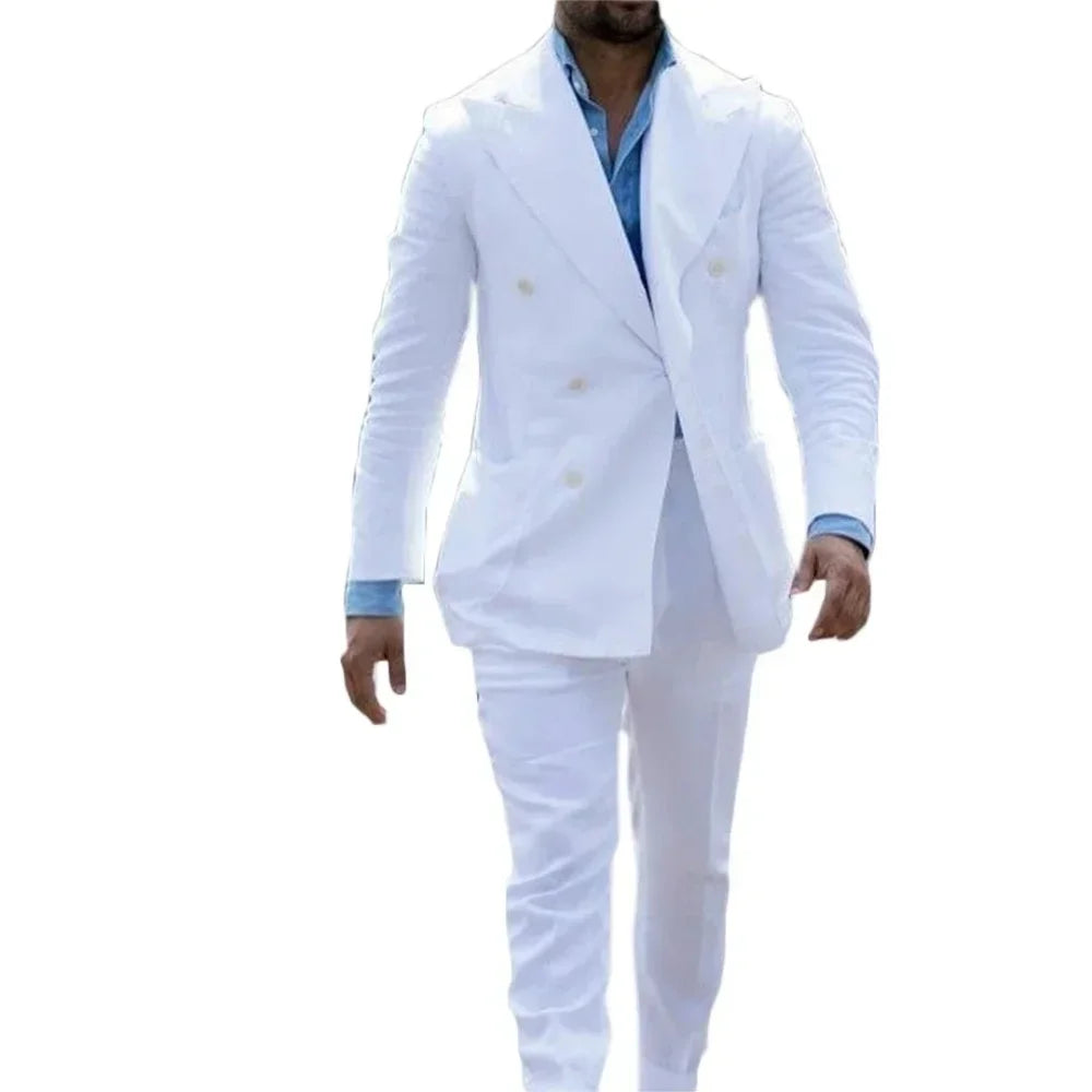Elegant Suits For Men Wedding 2 Pieces Fashion Classic Full Jackets Pants Blazers Outfit 2025 Formal Costume