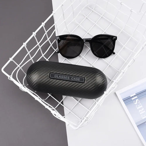 2022 New Carbon PU Leather Material Sunglass Case Black  Men Eyewear Case Ladies Glass Holder Protect Case