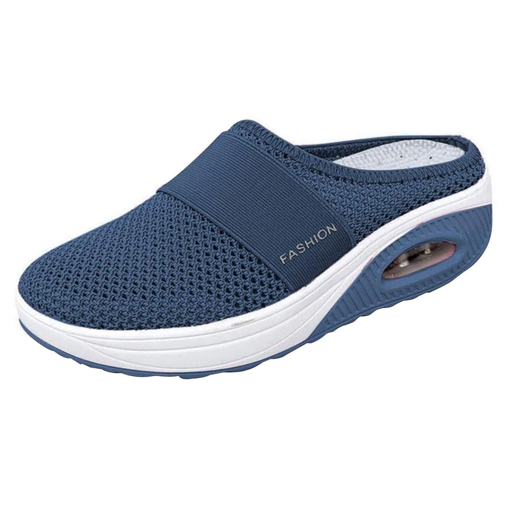 Women Air Cushion Slip On Walking Shoes Breathable Knit Sneakers Lightweight Comfortable Casual Shoes Walking Footwear