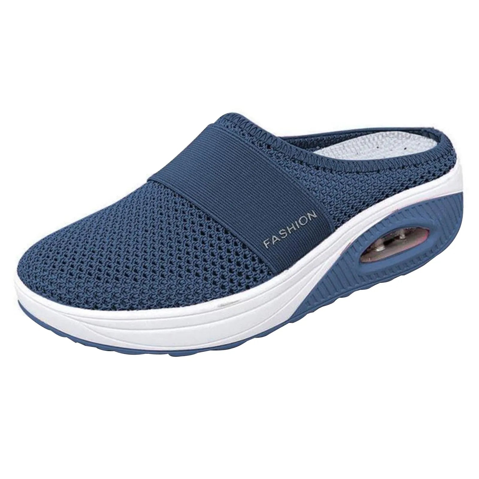 Women Air Cushion Slip On Walking Shoes Breathable Knit Sneakers Lightweight Comfortable Casual Shoes Walking Footwear