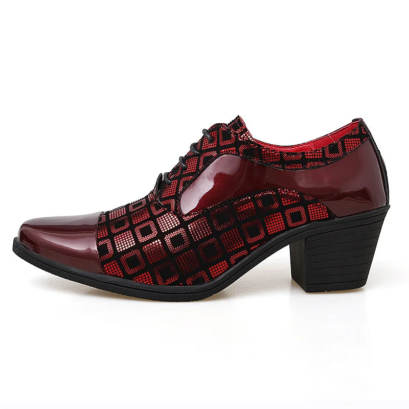 Men Formal Shoes High Heels Business Dress Shoes Male Oxfords Pointed Toe Formal Shoe for Man Luxury Wedding Party Leather Shoe