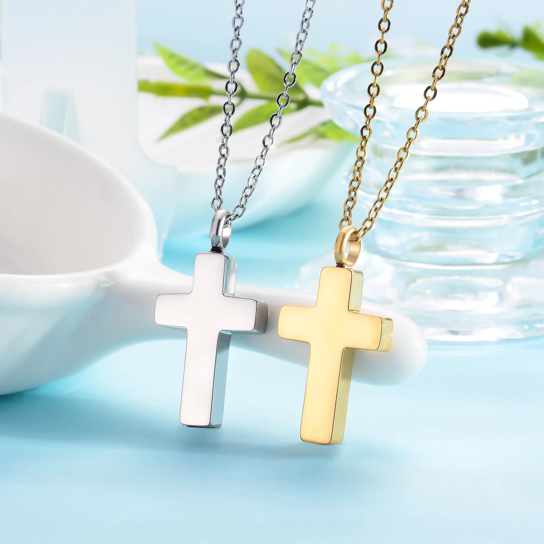 Cremation Cross Necklace for Ashes Stainless Steel Cross Urn Pendant Ashes Holder Memorial Jewelry
