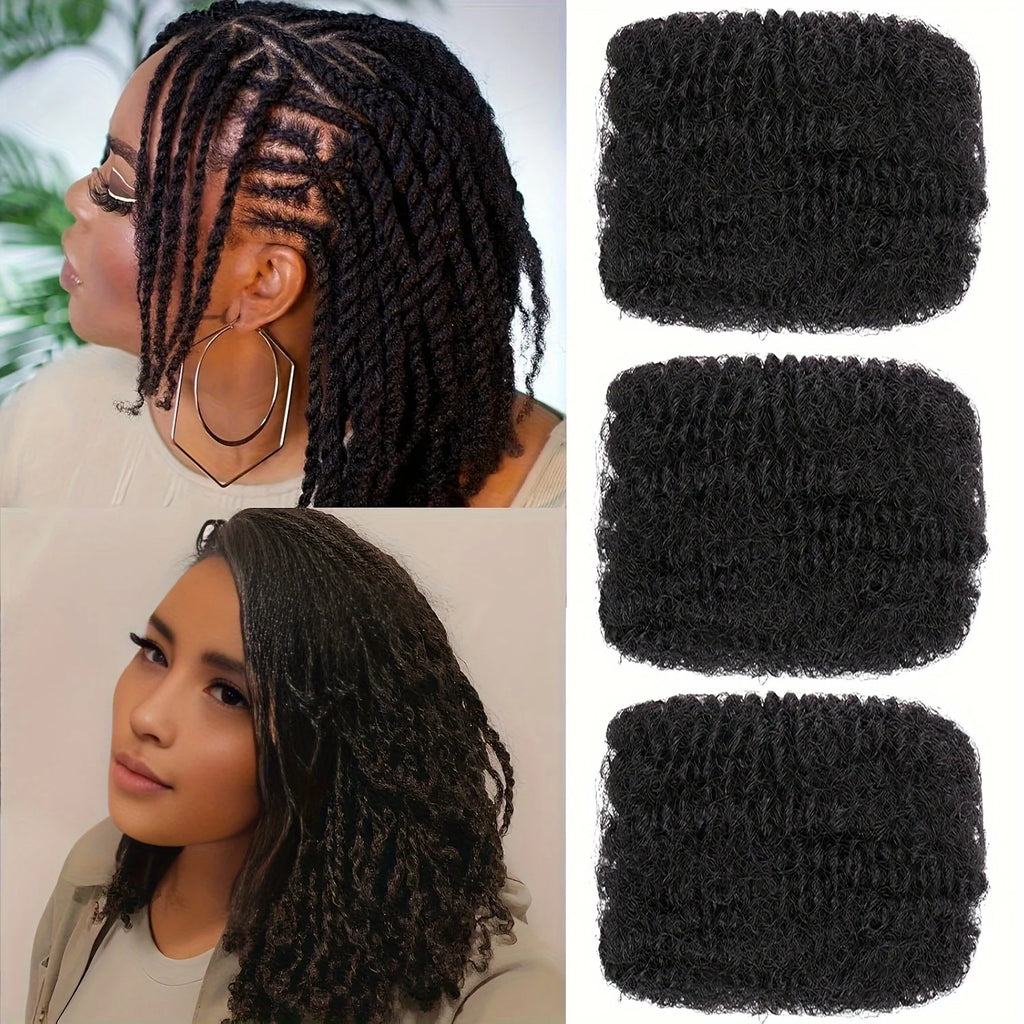 Afro Kinky Curly Braiding Bulk Hair for Braiding Twists Afro Kinky Bulk Hair for Dreadlock Extensions Repair Locs Women