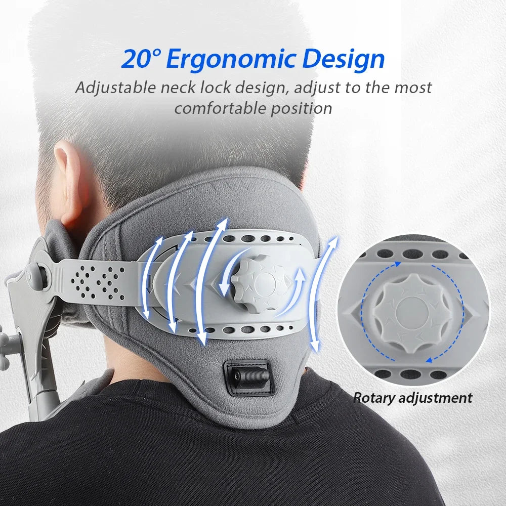 Medical Neck Traction Device Heating Cervical Collar Correction Kit Ergonomic Neck Retractor Cervical Collar Stretcher for Adult