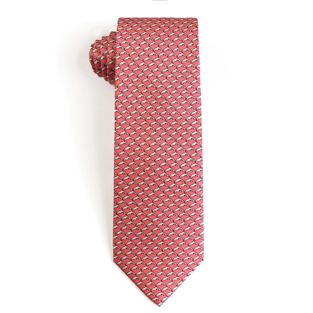 Tailor Smith 100% Silk Ties For Men Handmade Necktie With Animal Pattern Tie Father's Day Birthday Gift Tie