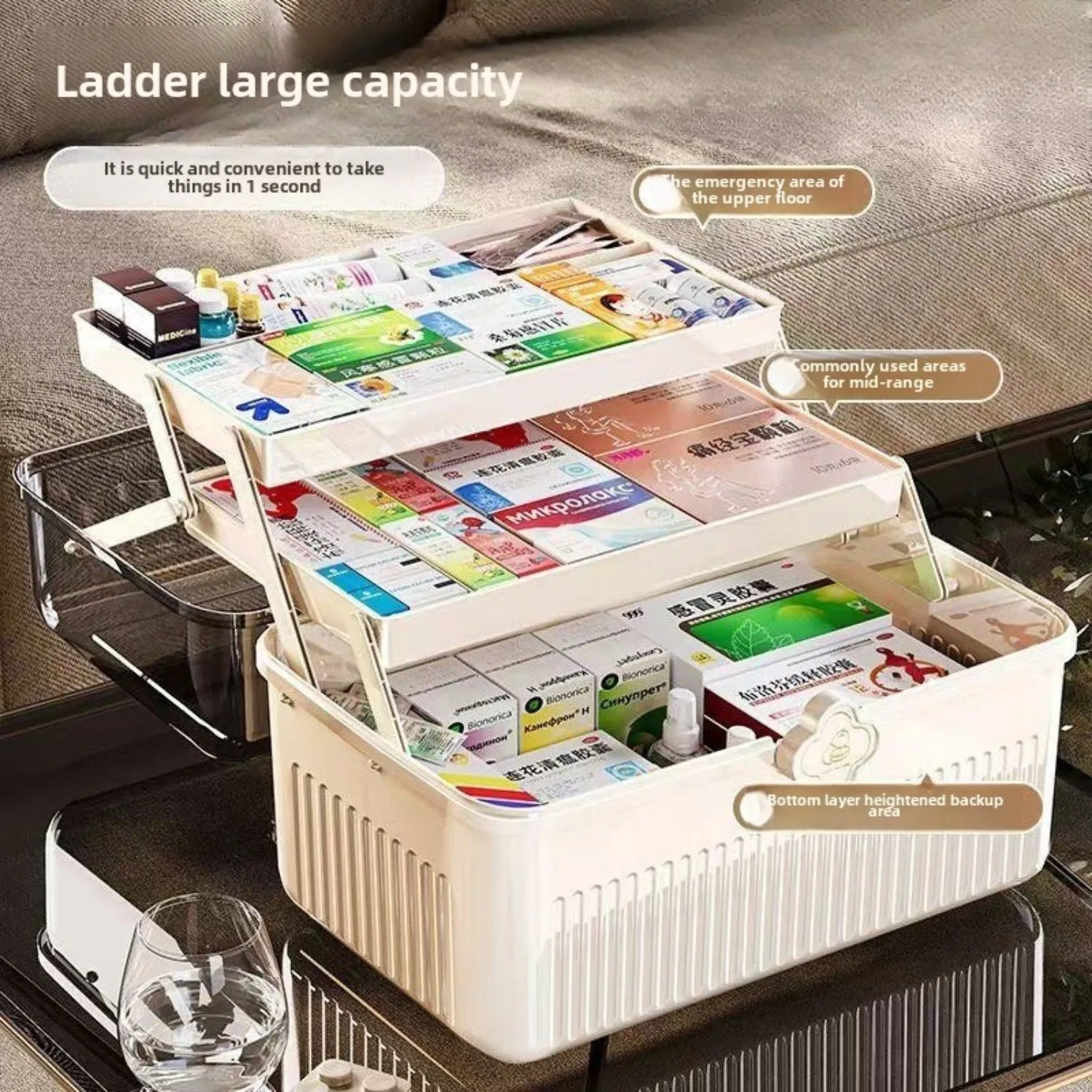 Multi-layer Medicine Box for Home Use,Large-capacity Medicine Organizer,Drug Organizer,Medicine Storage Box,First Aid MedicalBox