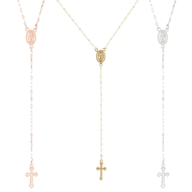 Religious Crosses Necklace Gothic Styles Clavicle Chains Vintage Crucifix Pendant Neckchains Handmade Party GIfts for Women Girl