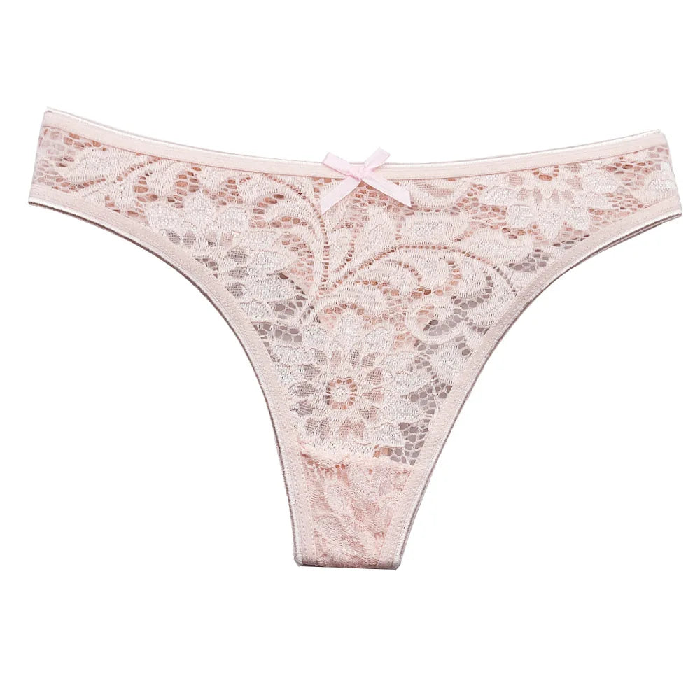 5 PCS/Set Sexy Lace Thongs Low Waist Underwear Women G-string Underpants Lady Bikini Panties Female Sexy Lingerie M-XL